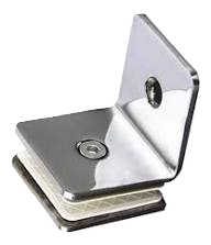 Conector tipo L pared-vidrio para mampara inoxidable