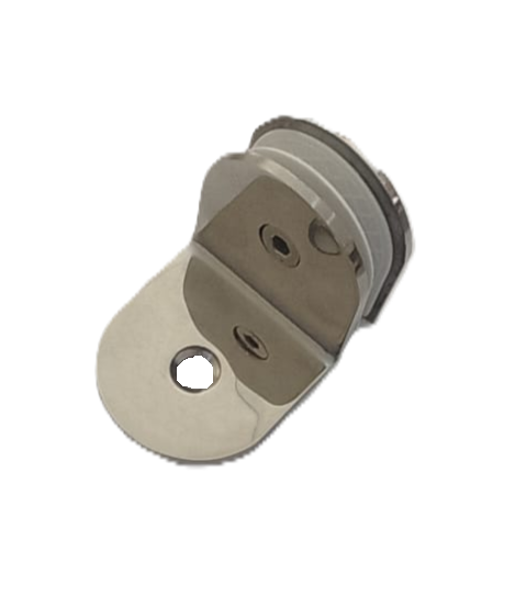 Conector ovalado tipo L Muro-vidrio para mampara inoxidable