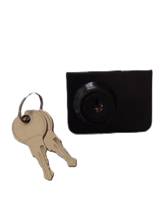 Llavin de Vitrina Negro de dos hoja Para Vidrio de 1/4